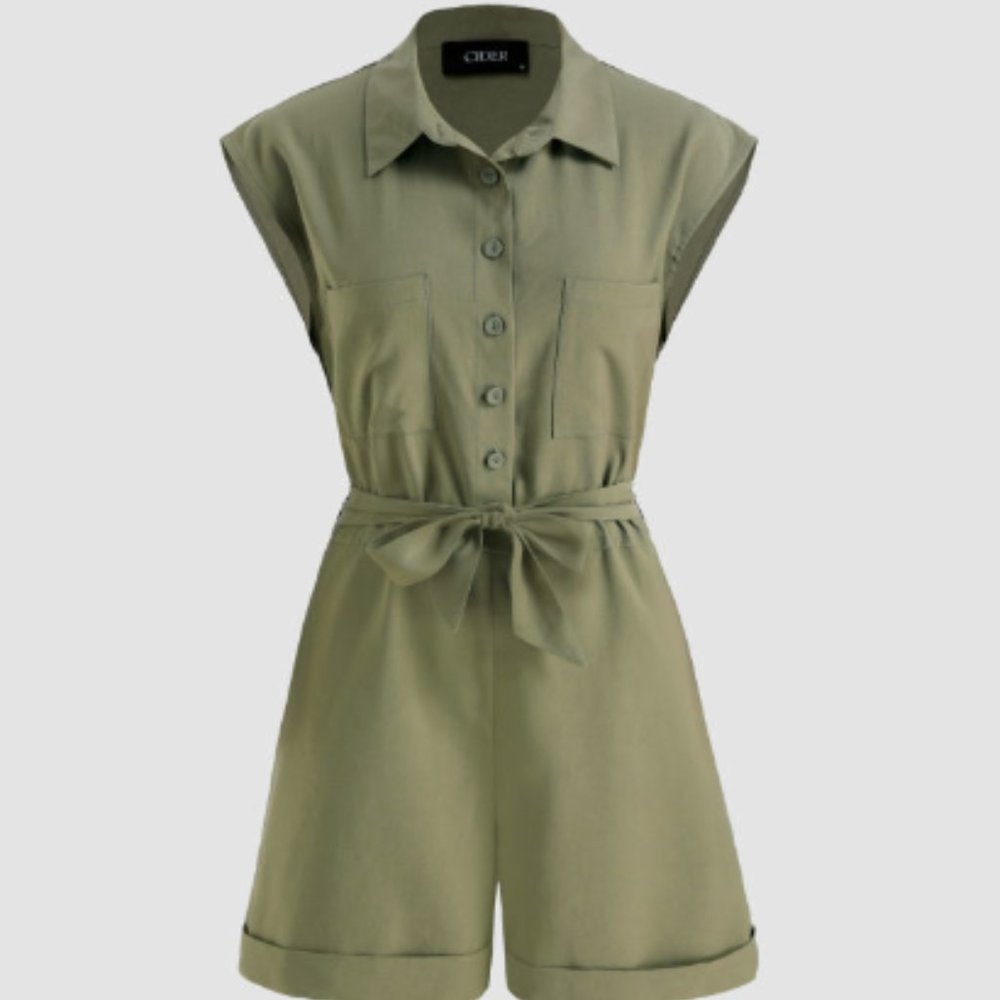 NWT CIDER Olive green romper